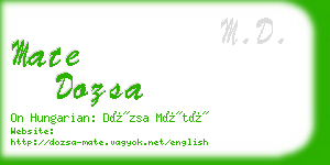 mate dozsa business card